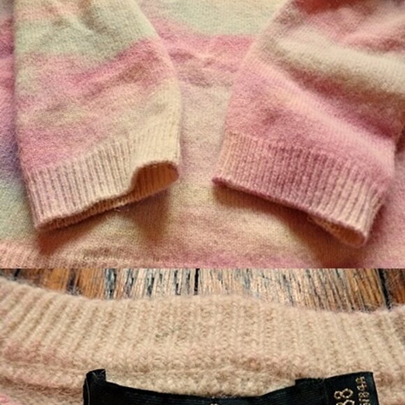 Wool-Rabbit Hair Blend Sweater in Pretty Pastel Colors Gradients - Picture 4 of 6